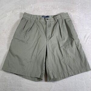 Polo Ralph Lauren Shorts Mens 33 Olive Green Tyler Short Pleated Chino Cotton 9"